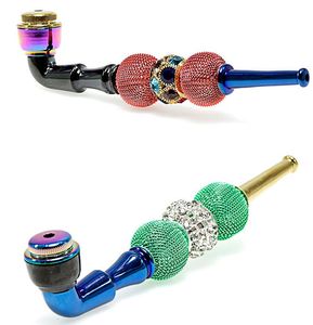 Fashion Zinc Alloy Metal Detachable Smoking Pipe 128mm Portable Smoke Pipes Tube Tobacco Herb Hookah Cigarette Holder Filter