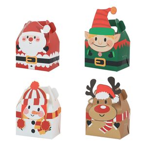 Julfoldade presentförpackningar Julafton Nyår Santa Claus Elk Candies Cookies Gift Wrapping Party Favor Supplies MJ0822