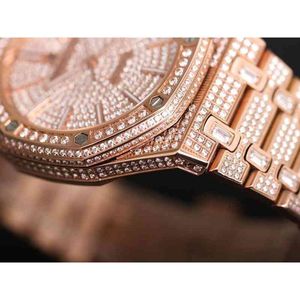 Luksusowe zegarki dla mężczyzn zegarki mechaniczne Najwyższa Szwajcarska klasa 15400 Roya1 0ak Diamond Rosegold Brand Sport Wristatches