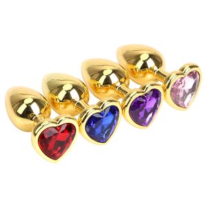 Itens de beleza Ikoky Heart Shaped Anal Plug Prostate Massager Sexy Toys for Woman Jewelry Crystal Butt Feminino Masturbação