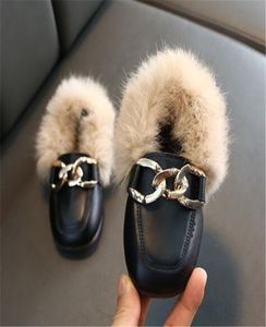 Kinder Fashion Sneaker Jungen Mädchen Schuhe Rabbit Fell Stiefel Winter Herbst Childrens Slebringe Kinder Kleinkind Baby warmes Schuhe