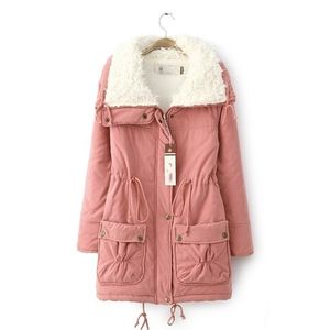 Womens Down Parkas Winter Parka Women Cotton Coat Warm Jacket Pink Top Korean Fashion Clothing Autumn Coats Black Outwear JD667 220921