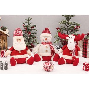 Decorazioni natalizie Natale Babbo Natale Pupazzo di neve Renna Peluche Bambola Giocattolo Seduto Cervo Ornamenti natalizi Bambole Natale Decorazioni per feste a casa 220921