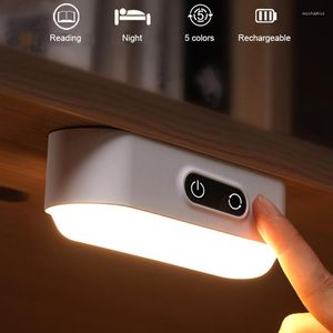 Gece Işıkları Akıllı LED Şarj Edilebilir Manyetik Işık Karartma Duvar Mutfak Dolabı Lambası 5 Renk