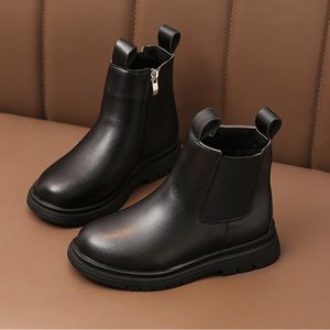 Stiefel Herbst Winter Kinder Schuhe PU Leder Wasserdichte Kinder Martin Mädchen Jungen Gummi Booties Britische Mode Turnschuhe 220921