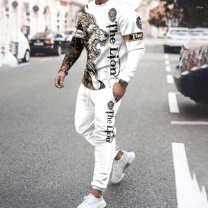 Men's Tracksuits Round Neck 2-piece Sweatshirt Jogging Pants Suit Men's Streetswear Sweatpants Tracksuit Sportswear D Printing