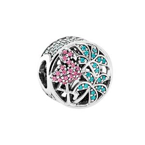 925 Sterling Silver Rainforest Flamingo Beads Charm Sparkling Jewelry Accessori fai da te per pandora Bangle Bracciale Making Charms con scatola originale