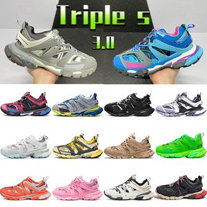 Triple S 3.0 Casual Shoes Höjd Öka Sneakers Grey Black White Runner Blue Metallic Silver Pastel Men Women Platform Shoe Chunky Chaussures