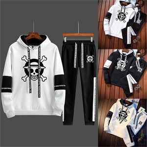 Men's Tracksuits Clothing Spring Autumn Hip Hop HoodiePants Tracksuit 2 Piece Set Skull Casual Streewear Wholesale Clothes to Sell Outfit 220920