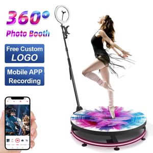 360-Grad-Fotoautomat für Partys, Hochzeiten und Veranstaltungsorte mit kostenlosem Logo-Ringlicht, Selfie-Ständer, Zubehör, Fernbedienung, automatische Drehung
