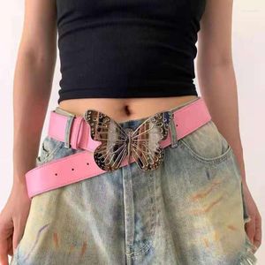 Bälten fjäril vintage bälte kvinnor rosa harajuku spänne 2000 -tal fairy grunge indie estetik y2k tillbehör koreanskt mode