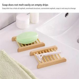 Bar Products Natural Bamboo Trays Wholesale Wooden Soap Dish Woodens Soaps Tray Holder Rack Plate Box Container for Bath Shower Bathroom FY4639 921