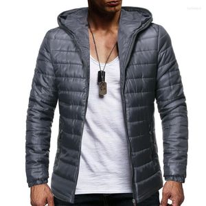 Herrarna Down Men's Parkas Men Autumn Winter Hooded Cotton vadderade kläder Mensar Solid Color Casual Jacket Plus Size Zipper Cardigan