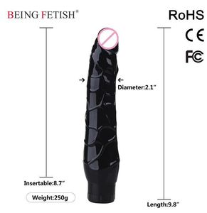 Articoli di bellezza Vibratore enorme dildo realistico da 9,8 pollici Giocattoli sexy elettrici Super Soft per le donne Figa grande dildo pene cazzo