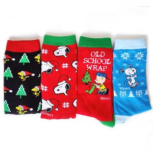 Meias masculinas Homens de anime de anime de Natal Cotton Cotton Happy Funny