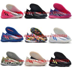 Soccer Shoes Edgees1 TF Cleats Core Black Solar Pink 2022 Herr Football Boots Scarpe Da Calcio
