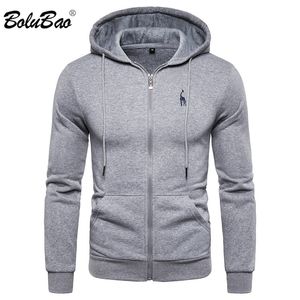 Men's Hoodies Sweatshirts BOLUBAO Spring Cotton Hoodied s Solid Hoody Fleece Thick Sportswear Zipper 220920