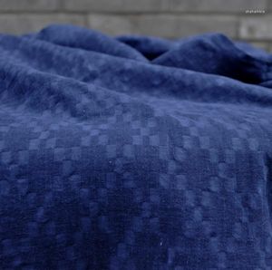 Clothing Fabric Quality Cotton And Linen Fabrics Handmade Blue Vegetable Dyeing Small Square Jacquard Weave Patchwork