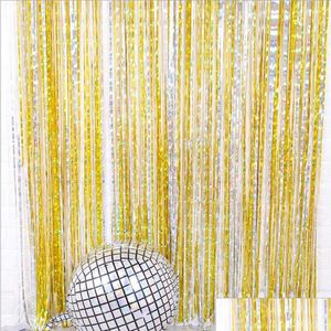 Party Decoration 3 Meter Holiday Balloon Rain Silk Birthday Christmas Po Background Wall Curtain Wholesale Drop Delivery 2021 Bdebag Dhro2