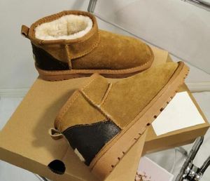 Women's Leopard print Snow Boots New Cow Split Genuine Leather Mini Ankle Boots