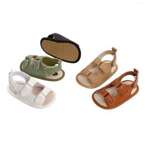 Athletic Shoes Infant Baby Boys Girls Leather Sandals Anti-Slip Sole Solid Color Flats First Walking