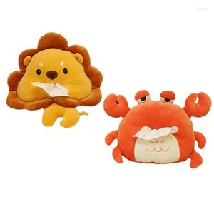 Pillow Ins Crab Tissue Box Car Animal Lion Plush Napkin Case Soft Neckrest Shoot Decor Girl Kids Birth Gifts