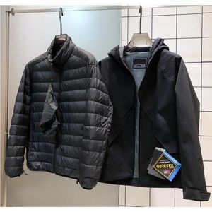 Men's Down Winter Jacket Good Quality Windproof Waterproof 2-Piece Suit Coat Set