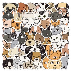 50pcs karikatür kedi çıkartmaları köpek çıkartması, bagaj kaykay not defteri su şişesi araba etiketleri çocuk oyuncakları