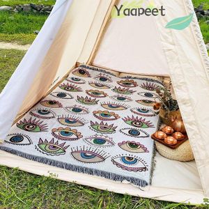 Koce Yaapeet Zła oko koc plażowy ręcznik mody camping camping mata piknik dywan demon sofa domowa sofa