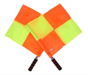 Referee Flag Waterproof Sports Linesman Flags Storage Bag Soccer Football Hockey Training Match Stainless Steel Rod Sponge handle