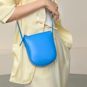 Bolsas de noite MS Minimalismo Mulheres Bolsa de ombro genuíno Bola de colorida brilhante Designer de luxo Crossbody Messenger Purse 2022