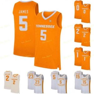 Nik1 NCAA College Tennessee Volontari Basketball Jersey 35 Yves Pons 4 Jacob Fleschman 5 Ammiraglio Schofield Brock James 53 Bernard King Custom