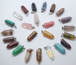 Necklace Jewelry Healing Crystals Amethyst Rose Quartz Bead Chakra Healing Point Women Men Natural Stone Pendants Leather Chain