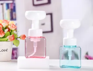 Dispenser di sapone liquido per fiori da 250 ml Strumenti per il bagno Timbro Pompa per sapone Bottiglie di plastica per gorgogliatore di schiuma floreale