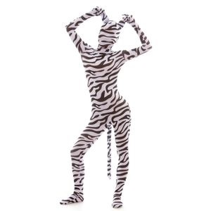 Lycar Spandex للجنسين Catsuit Comple Animal Zebra Costum