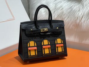 bolsa de luxo mini tamanho 20cm marca totes crocodilo fosco de melhor qualidade com bolsa de couro epsom costura totalmente artesanal cor preta entrega rápida preço de atacado