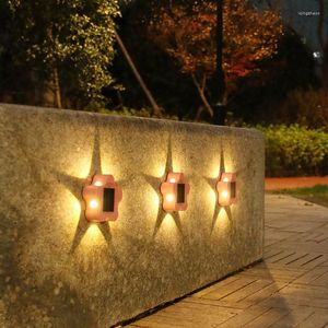 4pcs Plum Blossom Wall Solar Lamp Outdoor Waterproof Atmosphere Decoration Night Light Home Courtyard Garden Terrace Balcony