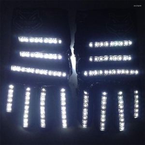 Party Decoration 2022 LED Light Up White Color Luminous Gloves For DJ Club Christmas Halloween Event Supplies