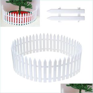 Decorazione per feste 50Pcs Recinzione per albero di Natale Plastica bianca Giardino Casa Guardrail Surround Xmas Decorative Drop Delivery 2021 Festive P Dhxbg