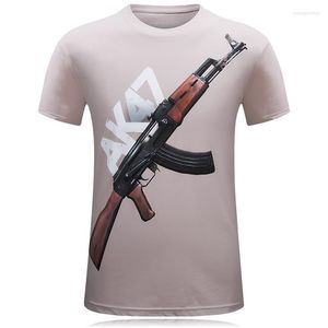 Men's T Shirts 2022 Cool Men 3D Gun Print Black Rifles T-shirt Milit￤rstil O-hals Arm￩gr￶n herrskjorta stor storlek 6xl tees