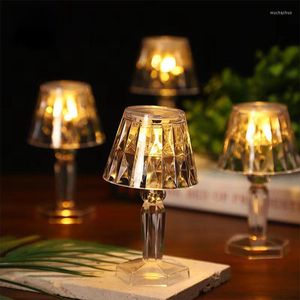 Night Lights Flameless Led Candle Light Crystal Lamp Transparent Shell Desk Electronic Dating Party Holiday Home Decor