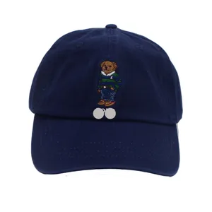 2024 Ball Caps Classic Polo Baseball Cap Blue and Green Stripe Sweater Bear Embroidery Outdoor Hat New with Tag Ralphe Laurene 4074