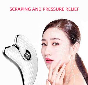 Raspador Facial Elétrico Itens de Beleza Massageador Facial Raspador Guasha Luz LED Microcorrente Rejuvenescimento da Pele Máquina de Massagem Corporal Lifting Facial Emagrecimento 45