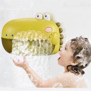 Bath Toys Dinosaur Bubble Machine Music Baby Bath Toy Bathtub Soap Machine Automatic Bubble Maker Baby Bathroom Funny Toy for Children 220921