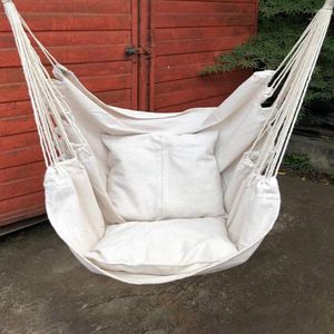 Camp Furniture 100x130cm Portable Hammock Swing Chair Indoor Outdoor Hanging Bed Canvas Hammocks With Pillows Garden