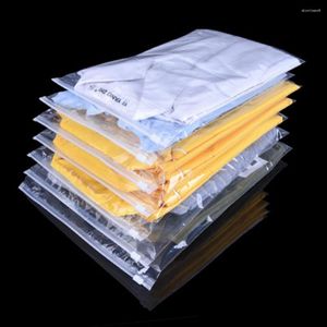 Storage Bags 50Pcs Clear Plastic Travel Bag Slide Zipper With Vent Clothes Underwear Tshirt Packaging Pack Pouches Resealable