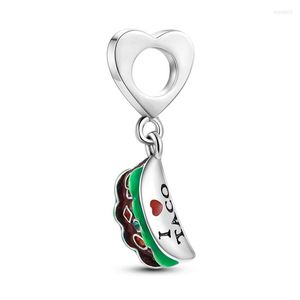 Ciondoli I Love Taco Mexico Food Ciondola il ciondolo Fit originale MULA Bracciale Collana Ciondolo Perline Colore argento Donna Creazione di gioielli Regalo