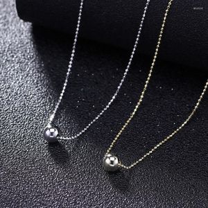 Kedjor 925 Sterling Silver Minimalist Transfer Pärlor CLAVICLE Kedjhalsband för kvinnor Charm Fashion Sexig klänning smycken tillbehör