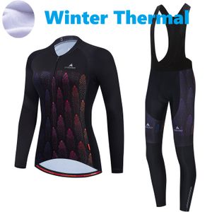 2023 Pro Women Comet Winter Cycling Jersey Set Long Sleeve Mountain Bike Cycling Clothing Breattable Mtb Bicycle Clothes Wear Suit Suit B17