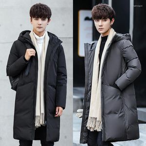 Men's Down Men's & Parkas Men Jacket Long Coat Thicken Warm Hooded Puffer Simple Casual Trendy Youth Teenager Winter Clothes Outerwear